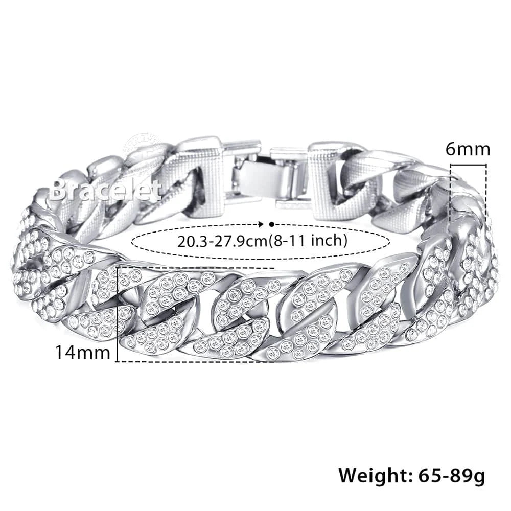 Miami Ice 14MM Iced Out Cuban Link Bracelet