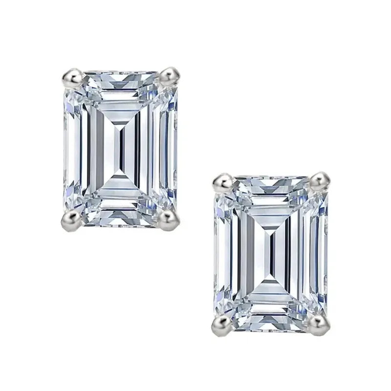 Miami Ice Vvs Baguette Stud Earrings 1.2 Ctw - Gold Vermeil
