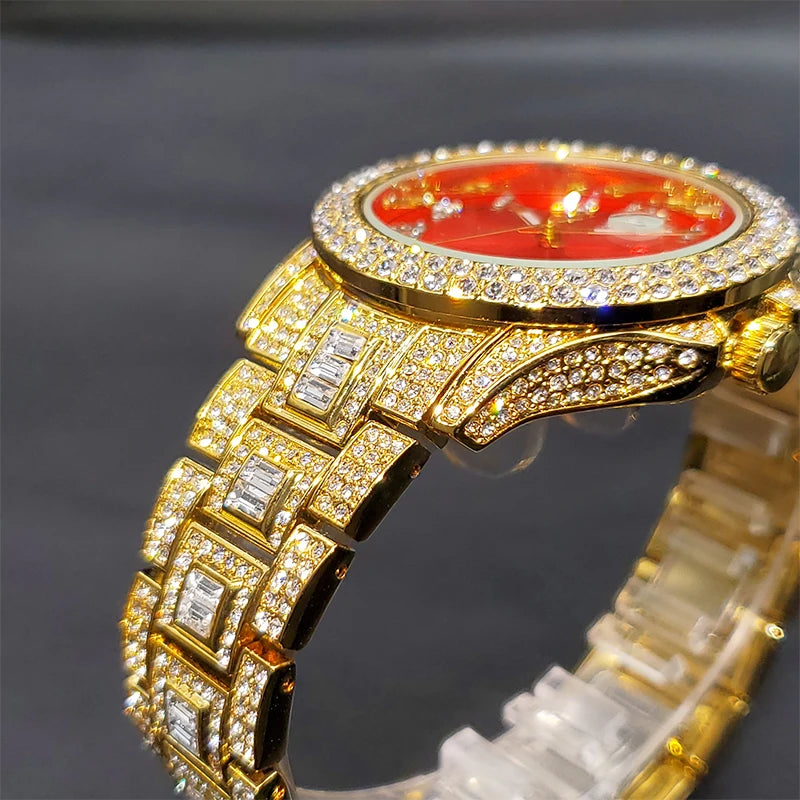 Miami Ice Men's Luxury Iced Out Watch & Bracelet Set