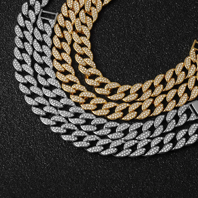 Miami Ice 14mm Cuban Link Chain - White Gold