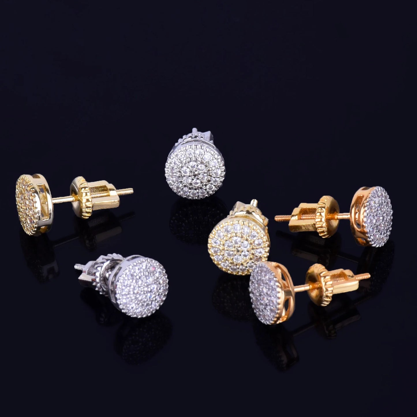 Miami Ice 8MM Round Cut Iced Out Stud Earrings