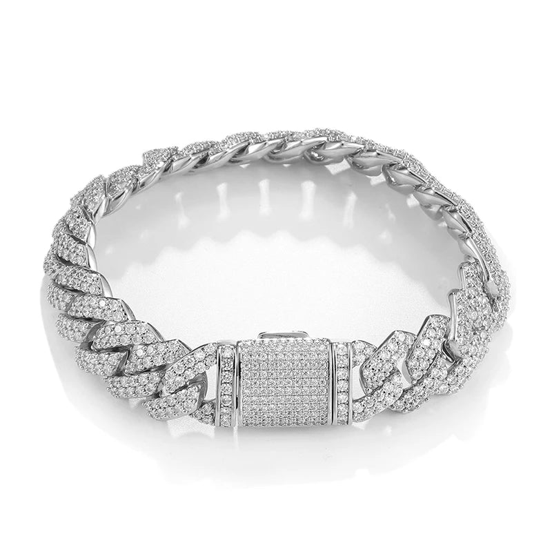 Miami Ice 14mm Iced Out Cuban Bracelet - Gold