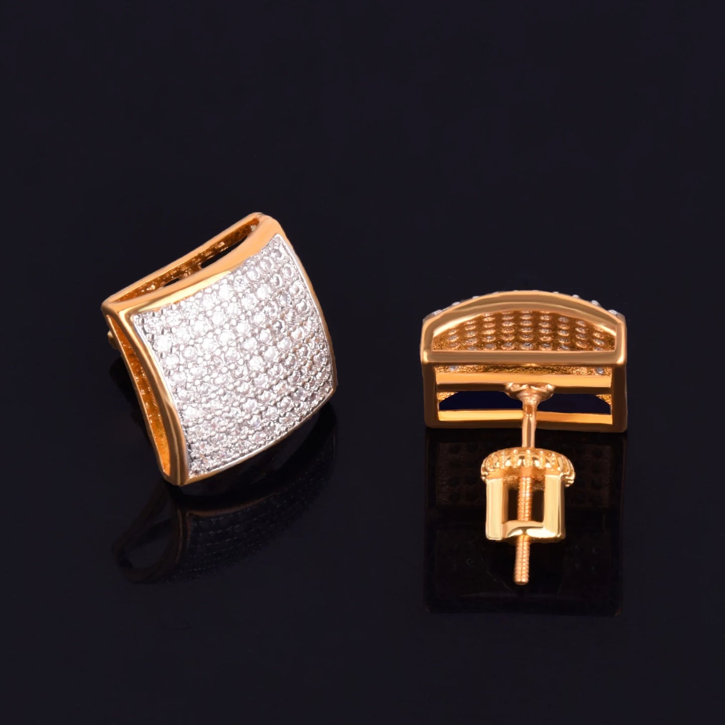 Miami Ice 12mm Umbrella Iced Out Stud Earrings
