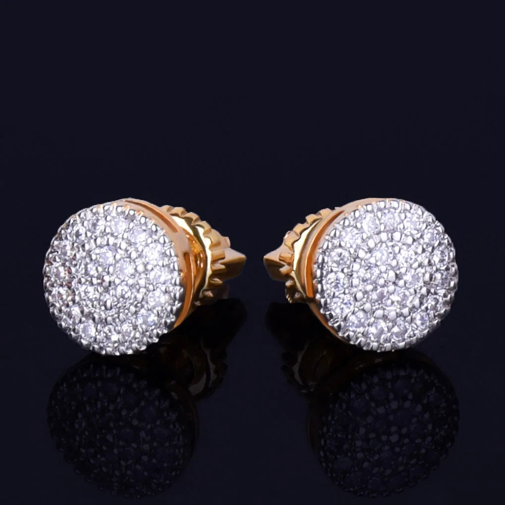 Miami Ice 8MM Round Cut Iced Out Stud Earrings