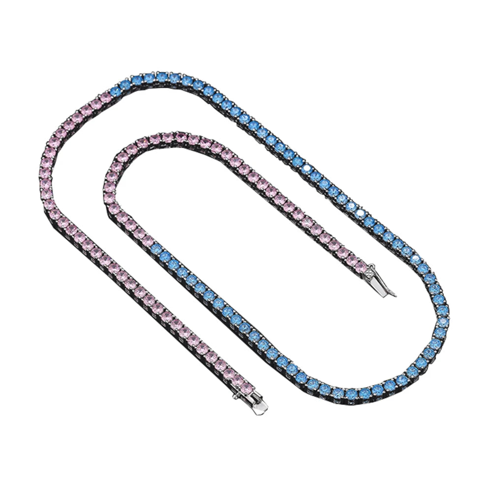Miami Ice 5mm Tennis Chain Pink - Blue