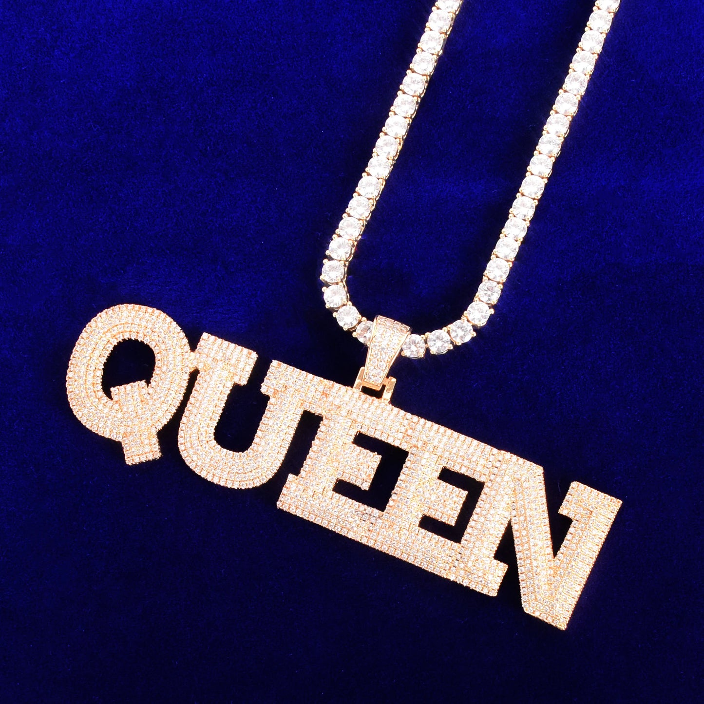 Miami Ice Custom Vvs Letter Pendant - Gold