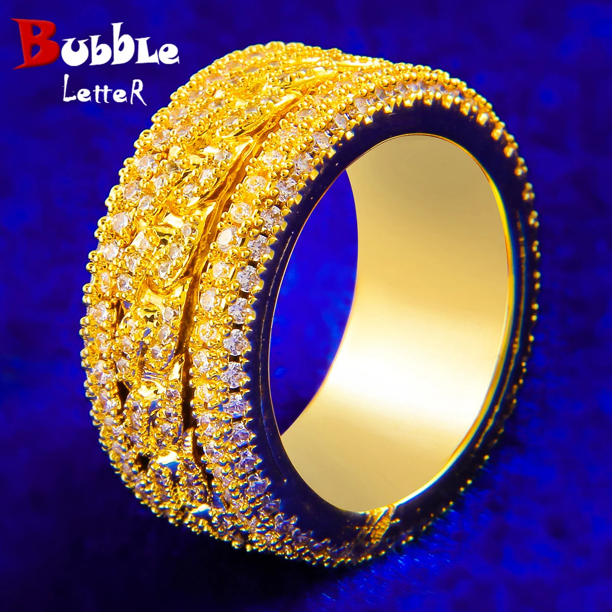 Bubble Letter Iced Out Men’s Ring