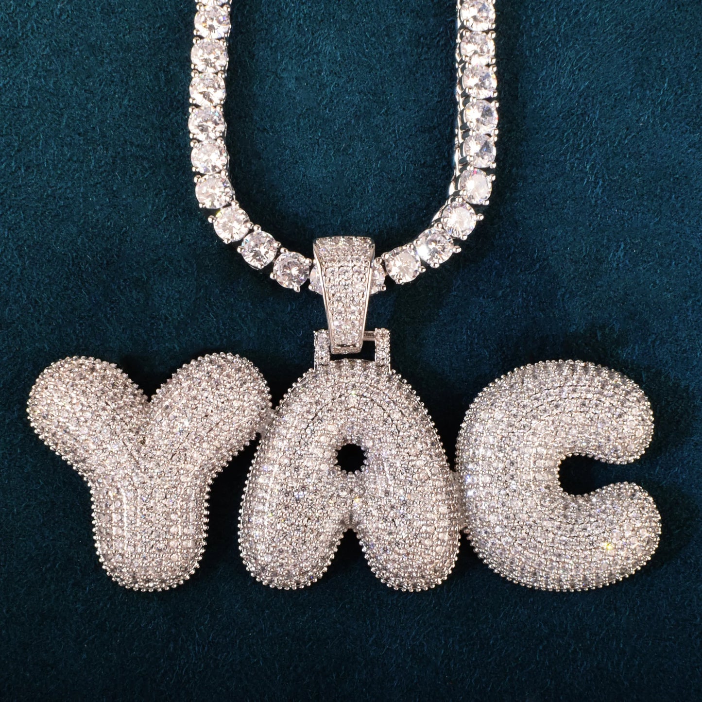 Miami Ice Vvs1 Drippy Bubble Custom Pendant- Gold