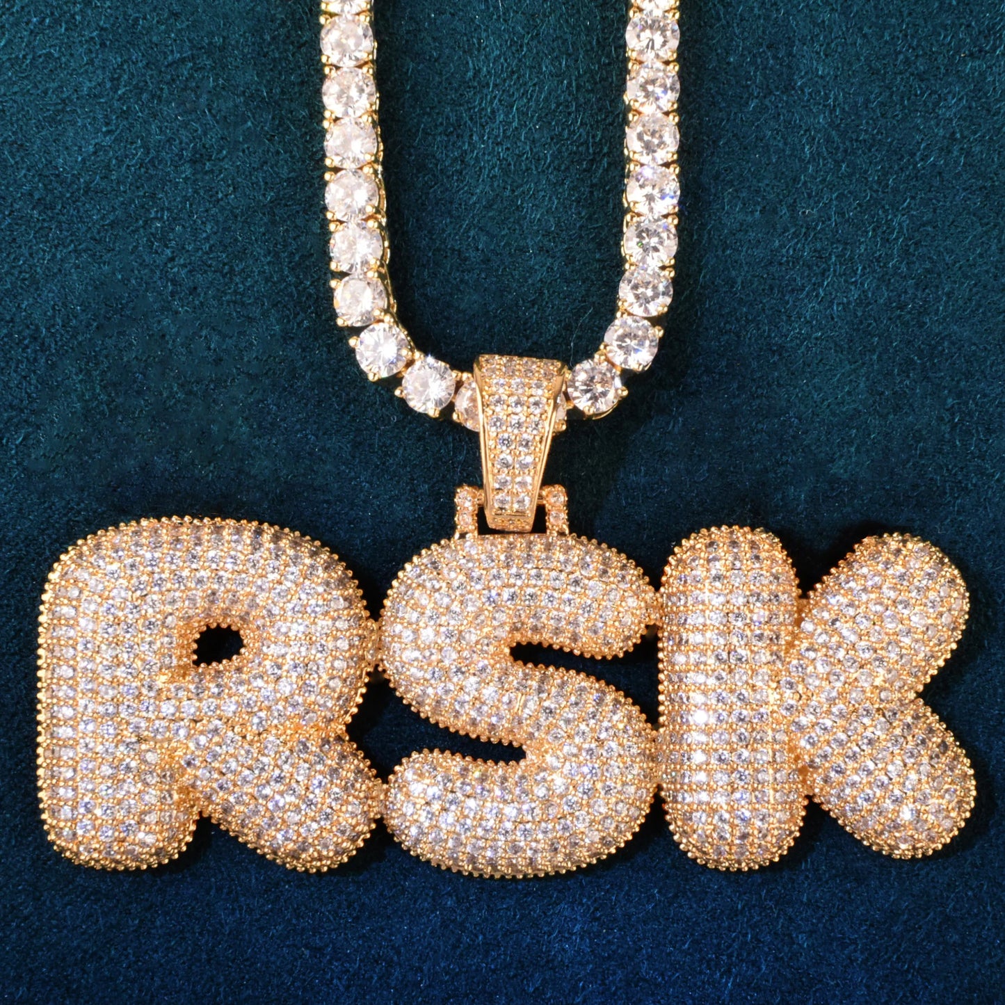 Miami Ice Vvs1 Drippy Bubble Custom Pendant- Gold