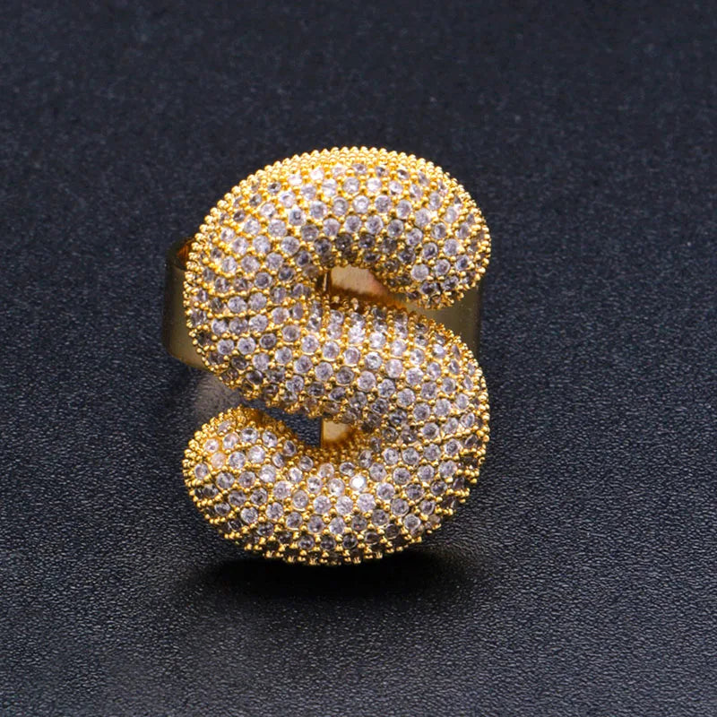 Miami Ice A-Z Initial Custom Letter Iced Out Ring