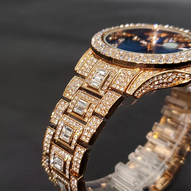 Miami Ice Men's Luxury Iced Out Watch & Bracelet Set