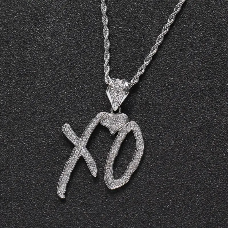 Hip Hop Ice Out Alphabet Savage Pendant Necklace