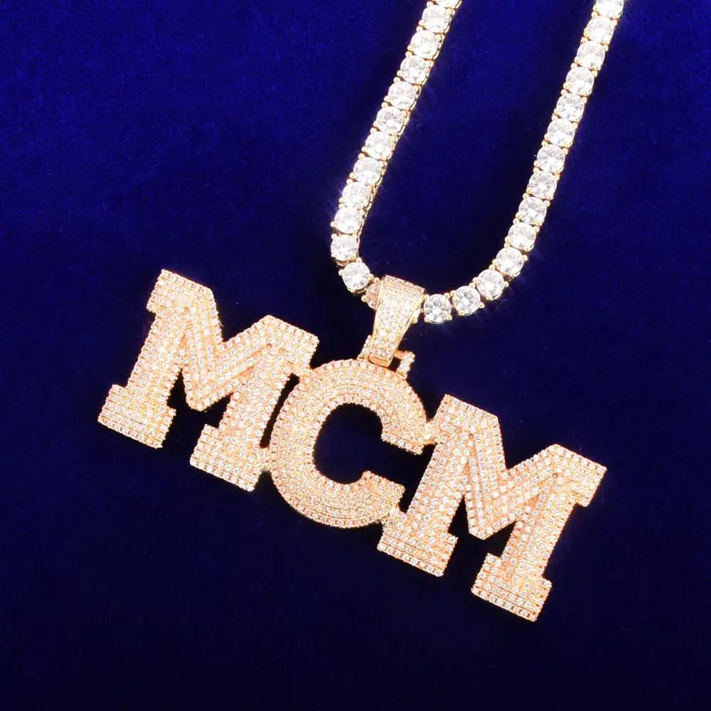 Miami Ice Custom Vvs Letter Pendant - Gold