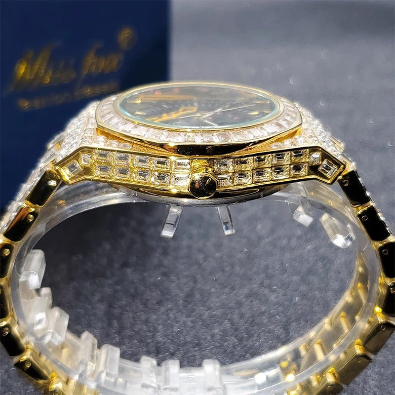 Miami Ice Marquis Skeleton Baguette Watch