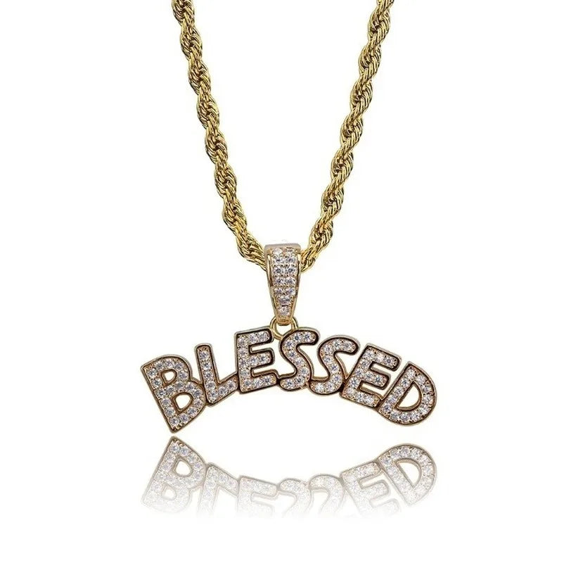 Hip Hop Ice Out Alphabet Savage Pendant Necklace