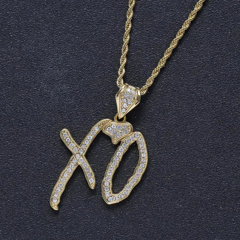 Hip Hop Ice Out Alphabet Savage Pendant Necklace