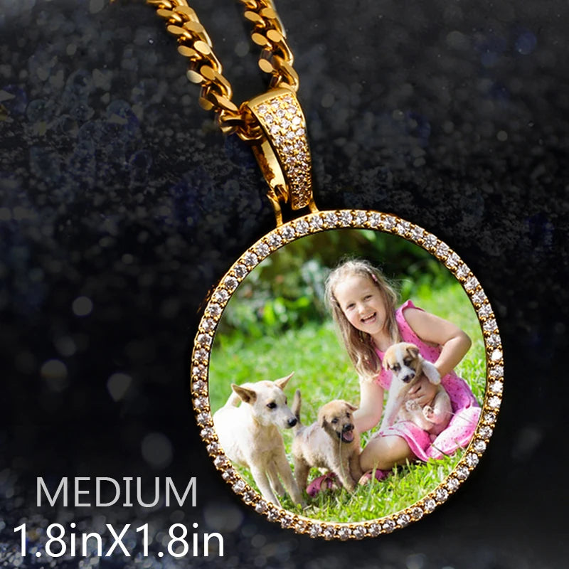 Miami Ice Vvs1 Custom Photo Pendant - White Gold
