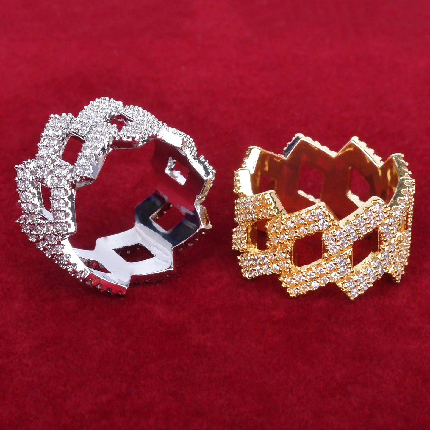 Miami Ice Crown Miami Cuban Link Iced Out Ring
