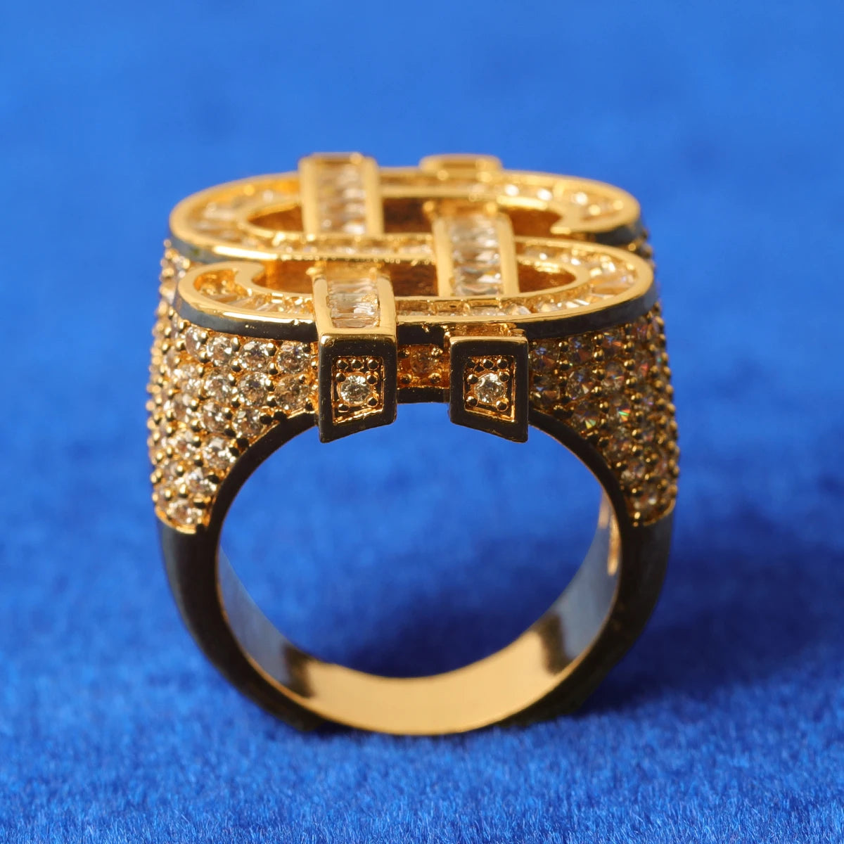 Miami Ice Dollar Sign Iced Out Ring