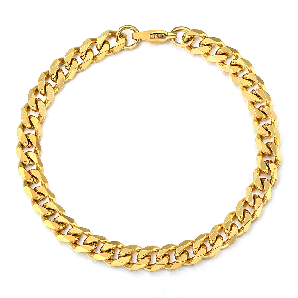 Miami Ice 8mm Miami Cuban Link Bracelet - Gold