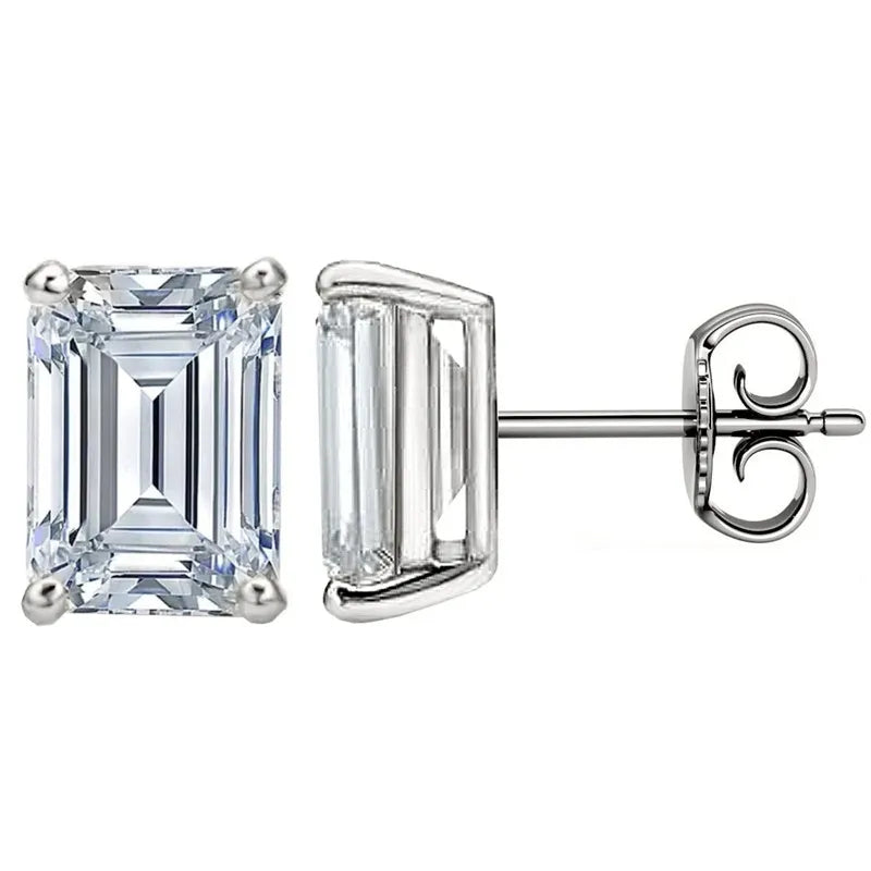 Miami Ice Vvs Baguette Stud Earrings 1.2 Ctw - Gold Vermeil
