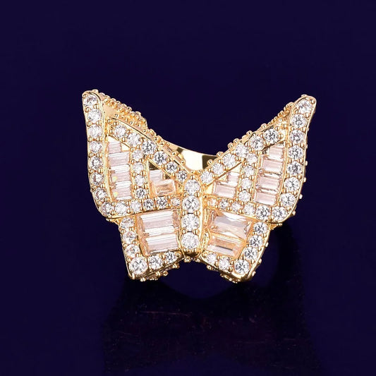 Miami Ice Butterfly Edition Baguette Tennis Iced Out Ring