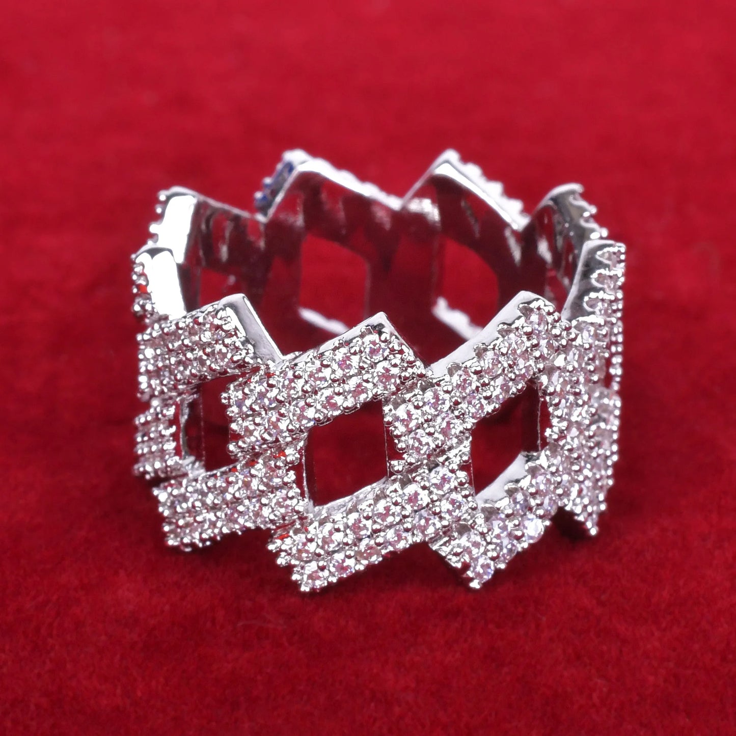 Miami Ice Crown Miami Cuban Link Iced Out Ring