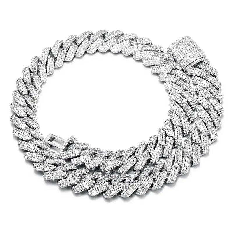 Miami Ice 15MM Moissanite Prong Cuban Link Chain
