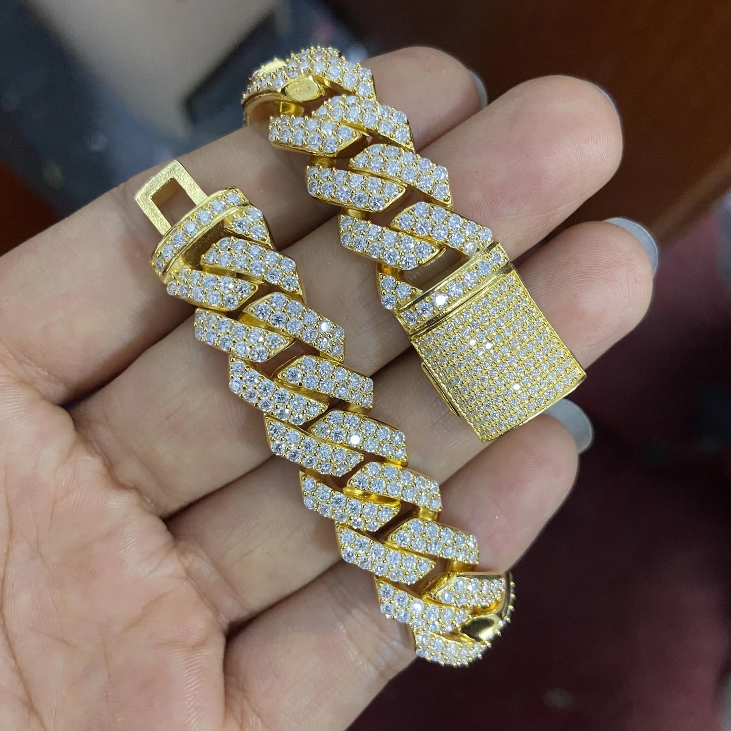 Miami Ice 15MM Moissanite Prong Cuban Link Chain