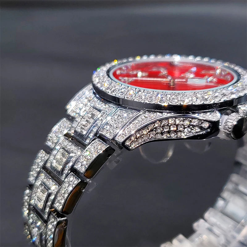 Miami Ice Men's Luxury Iced Out Watch & Bracelet Set