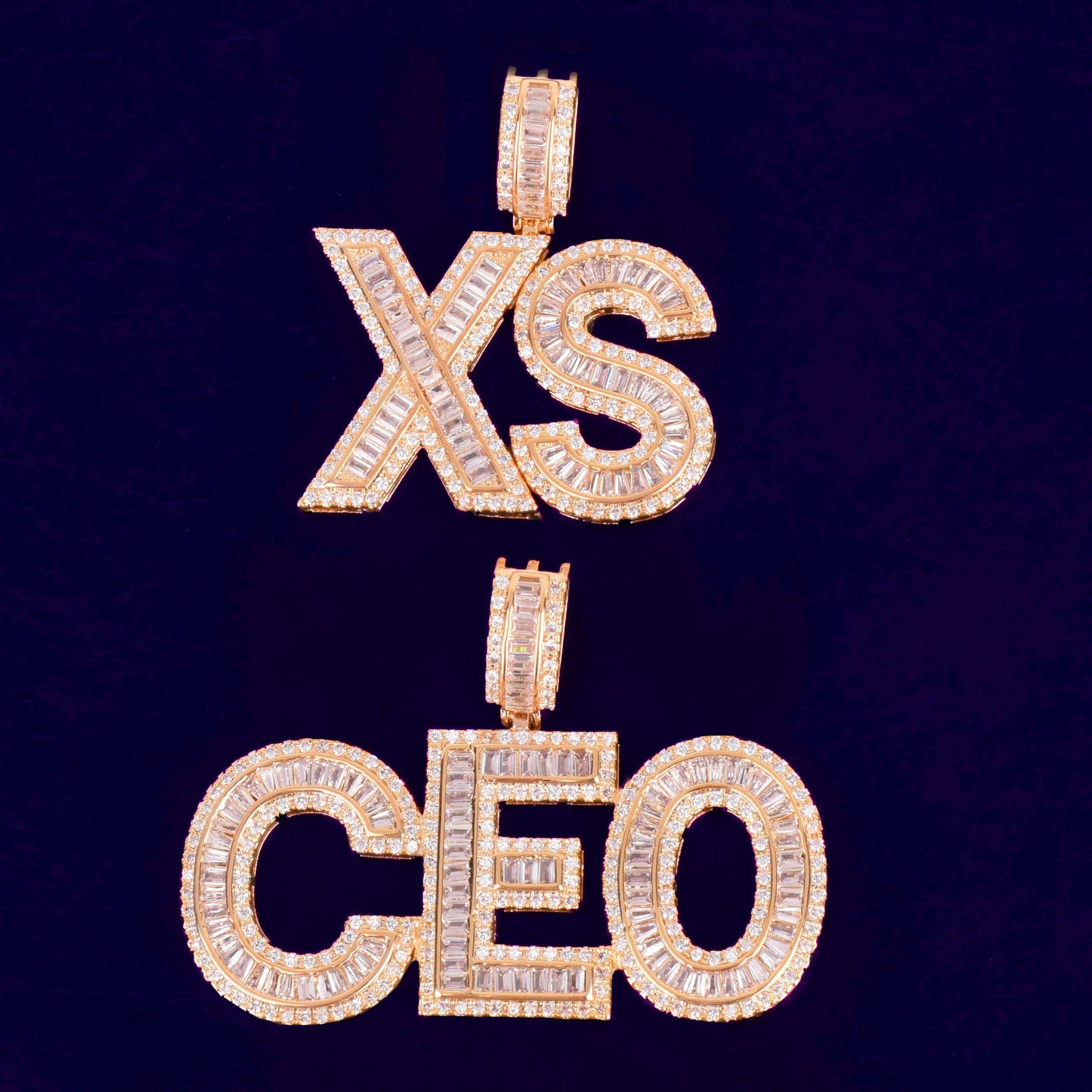 Miami Ice Custom Vvs Letter Pendant - White Gold