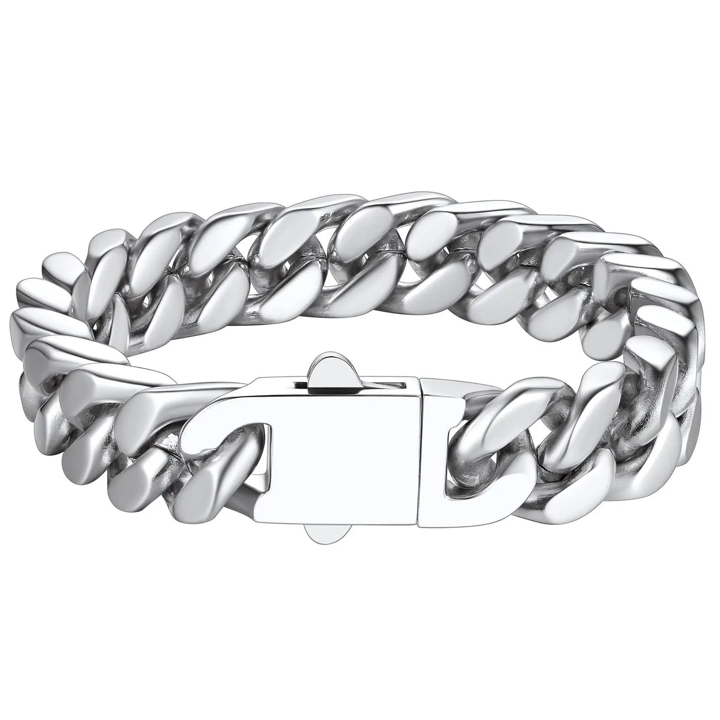 Miami Ice 14mm Prong Link Bracelet - White Gold