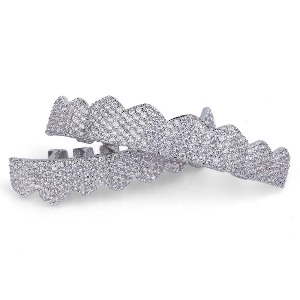 Miami Ice 8 Teeth Fang Mouth Iced Out Grillz