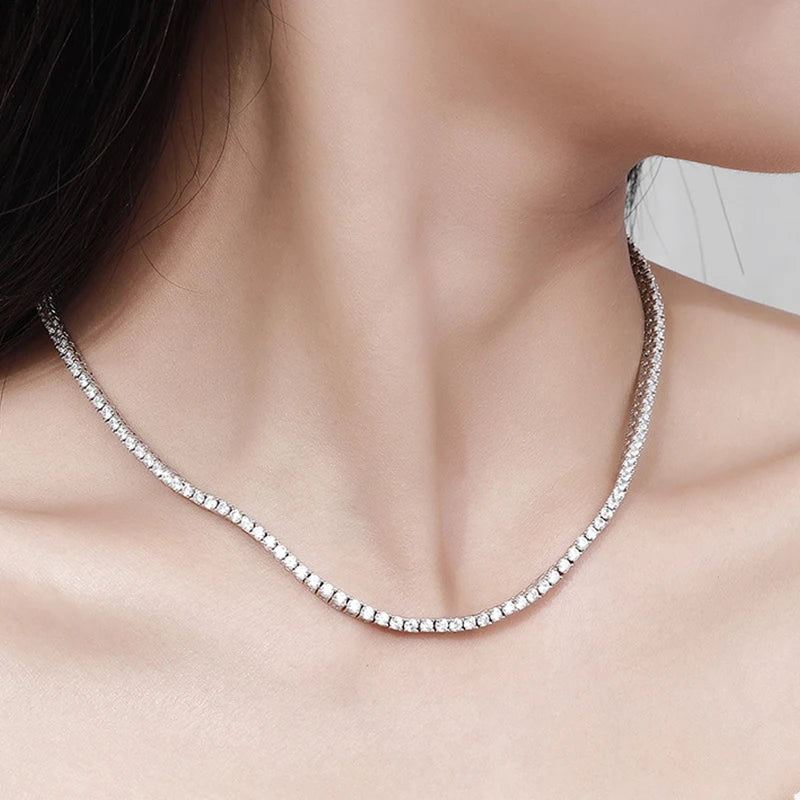 Moissanite Micro Tennis Chain