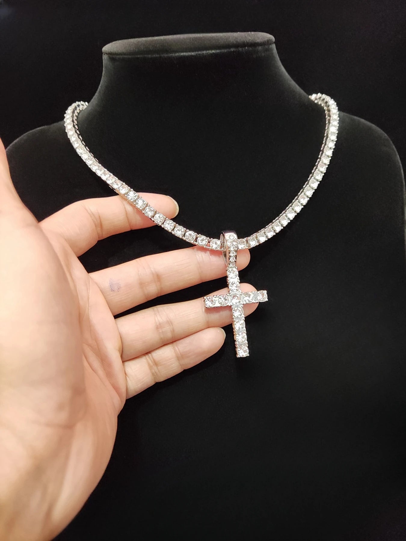 Hip Hop Cross Pendant Necklace
