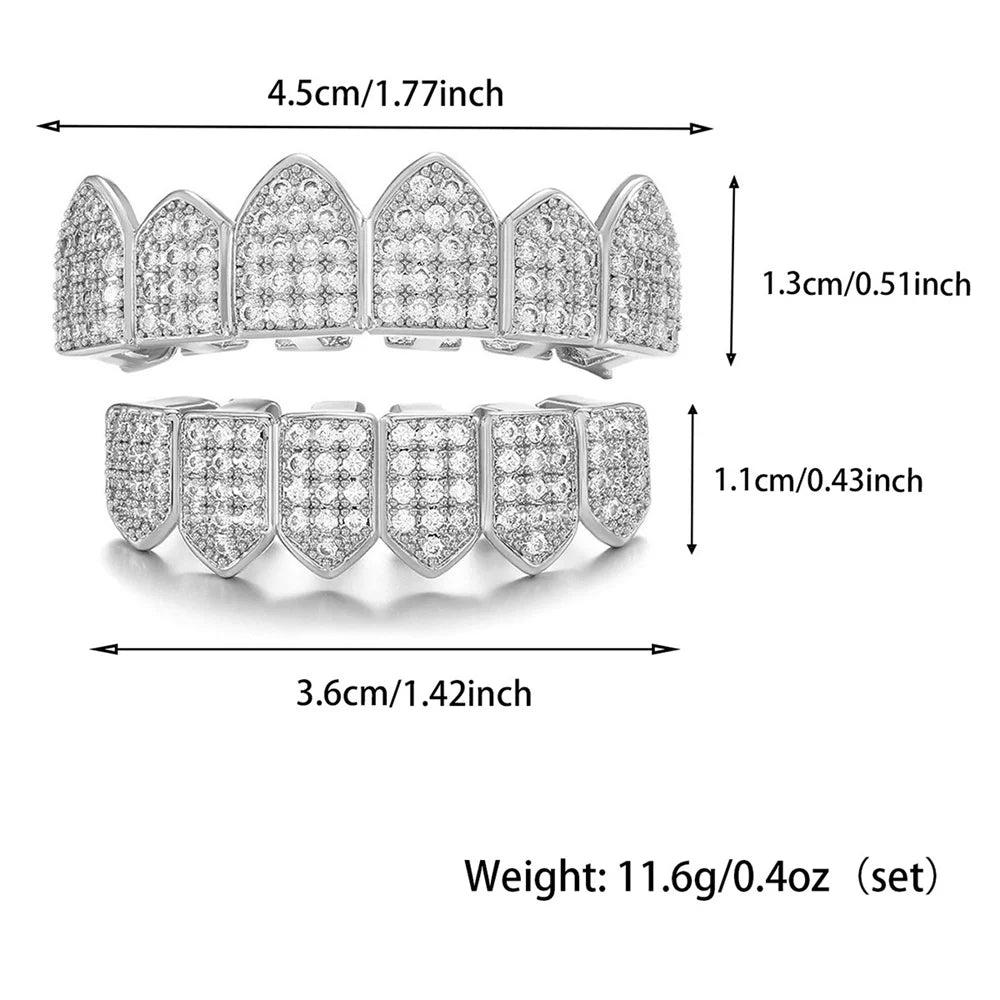 Hip Hop Full Iced Out Teeth Grillz Caps