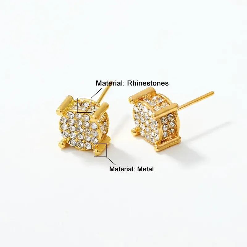 Gold & Silver Color Round Ear Studs