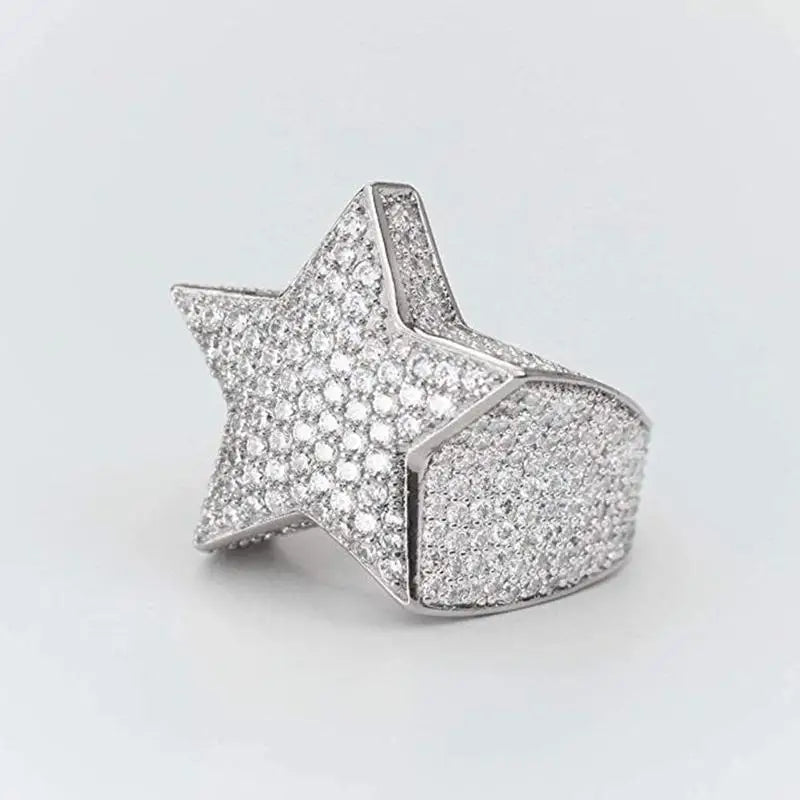 Hip Hop Rock Five Star Rings