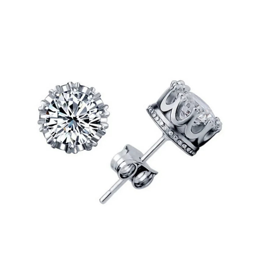 1 Pair Fashion Jewelry Crown Stud Earrings