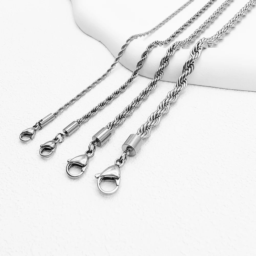 Miami Ice 3mm Rope Chain - White Gold