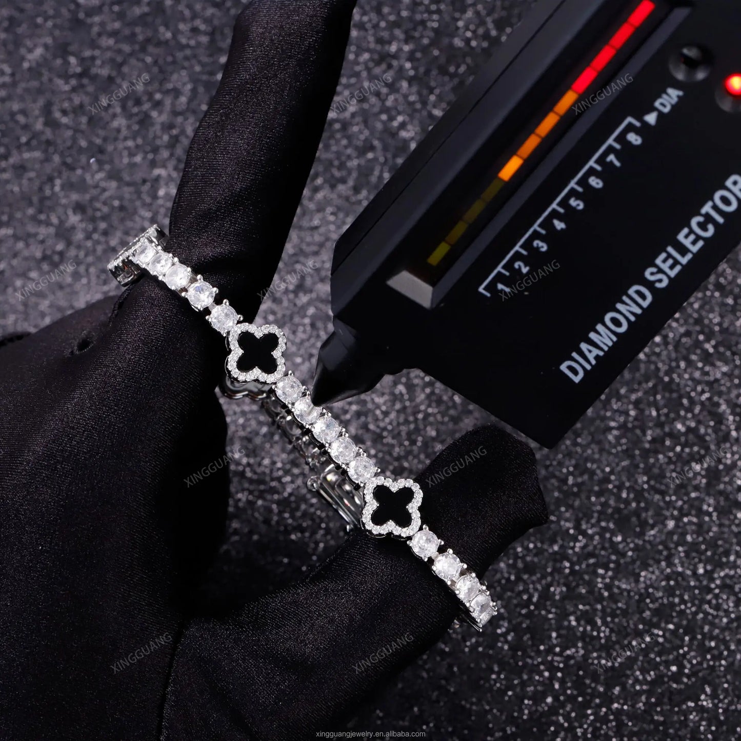 Miami Ice Black Clover Tennis Bracelet