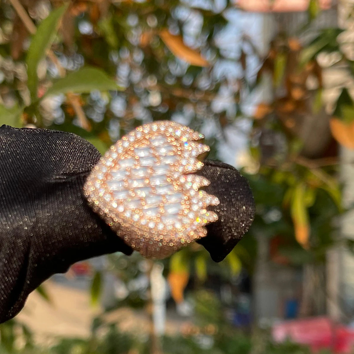 Miami Ice Flamy Heart Iced Out Ring