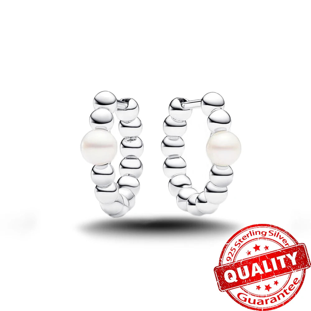 Silver Pink Bow Stud Earrings