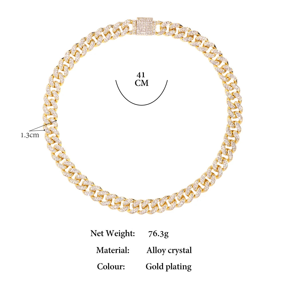 12mm Iced Cuban Chain + Bracelet Bundle - White Gold