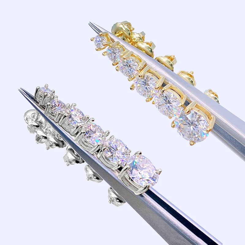 Moissanite Screws Back Ear Studs