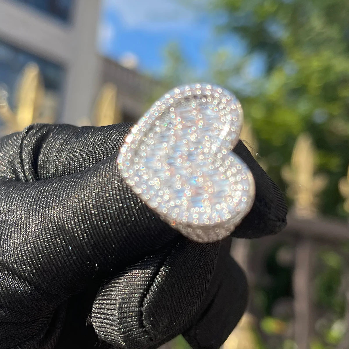 Miami Ice Heart Iced Out Tennis Ring