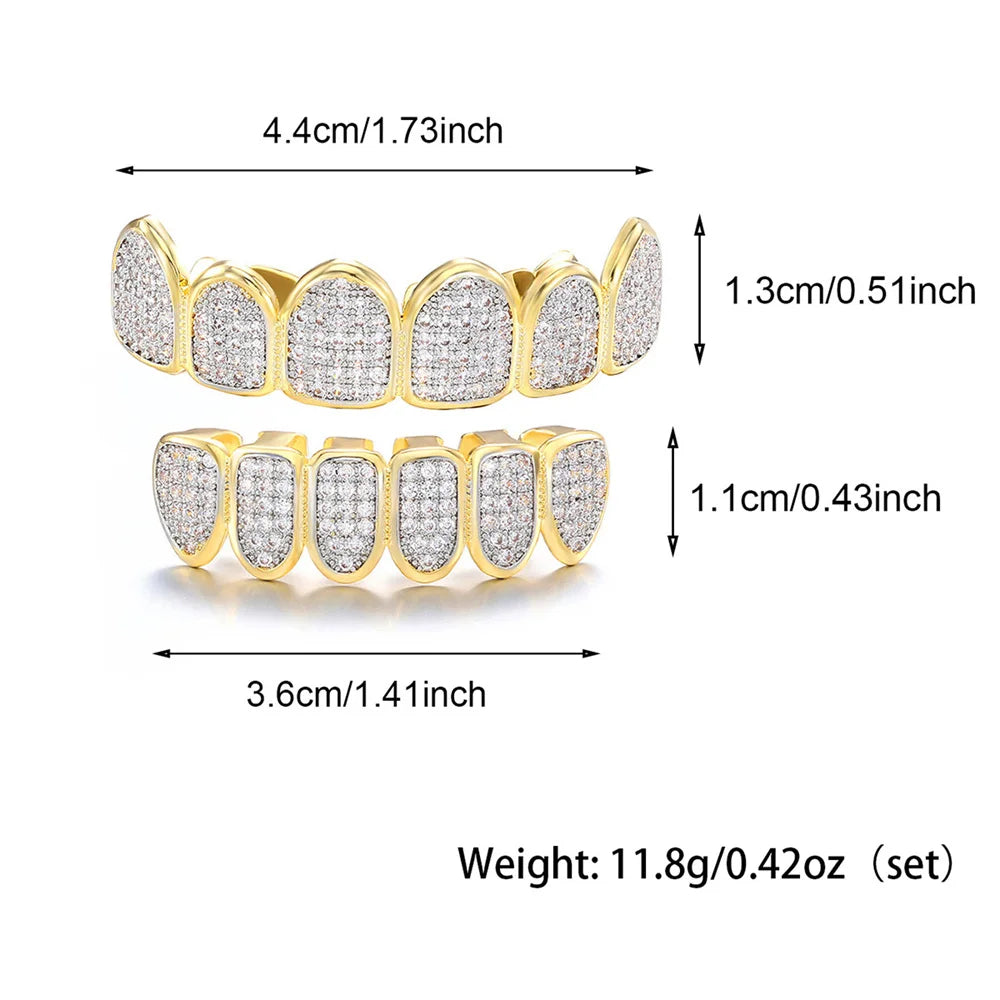 Hip Hop Full Iced Out Teeth Grillz Caps