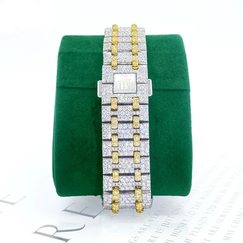 Miami Ice Moissanite Diamond Bezel Two Tone Watch