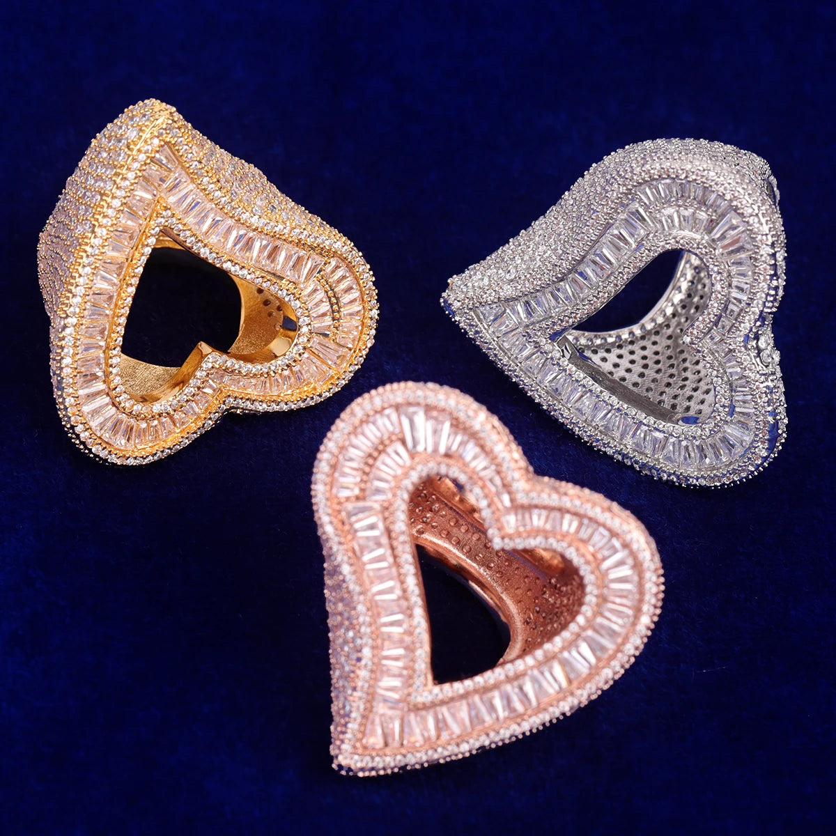 Miami Ice Open Heart Iced Out Ring