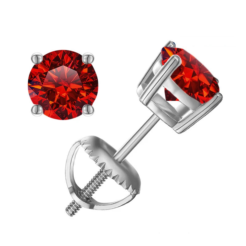 Moissanite Screws Back Ear Studs